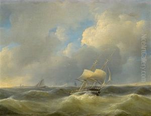 Schiff Auf Offener See by Hermanus Koekkoek the Elder