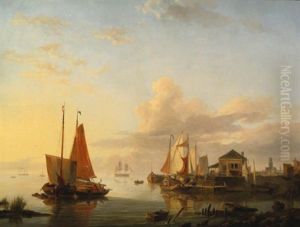 Dutch Boats by Hermanus Koekkoek the Elder