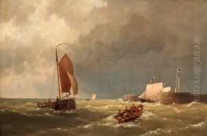 Fartyg Vid Kusten by Hermanus Koekkoek the Elder