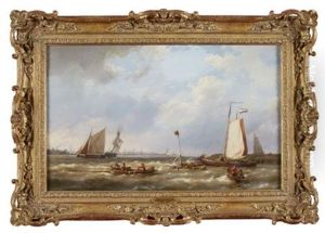 Dutch Shipping Off Amsterdam by Hermanus Koekkoek the Elder