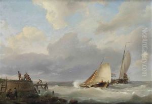 Sailing On The Zuiderzee by Hermanus Koekkoek the Elder