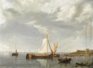 Shipping On A Calm Sea by Hermanus Koekkoek the Elder