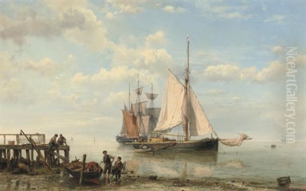 Sailing-vessels By A Coast On A Calm Sea - view 1