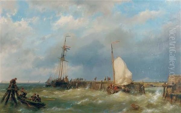 By A Jetty In Stormy Waters - view 1