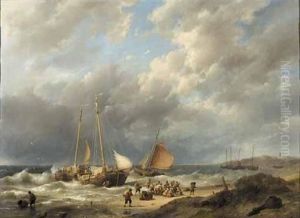 Fetching In The Catch by Hermanus Koekkoek the Elder