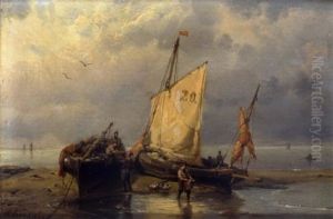 Fischer Am Strand by Hermanus Koekkoek the Elder