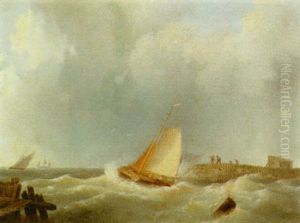 Shipping In Choppy Waters by Hermanus Koekkoek the Elder