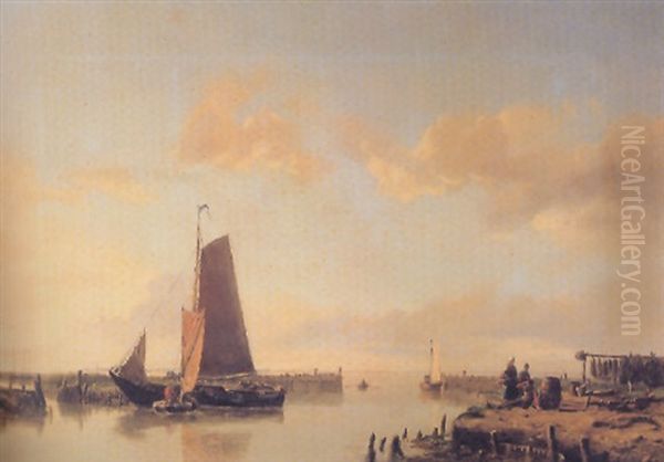 Fisherfolk With Ships Beyond - view 1