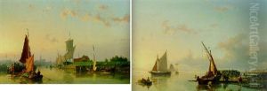 Sailing Vessels At The Entrance Of The Harbour