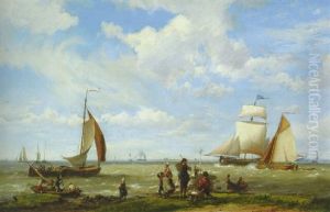Shipping Off The Dutch Coast by Hermanus Koekkoek the Elder
