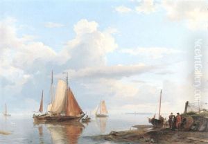 Figures Coming Ashore In A Calm