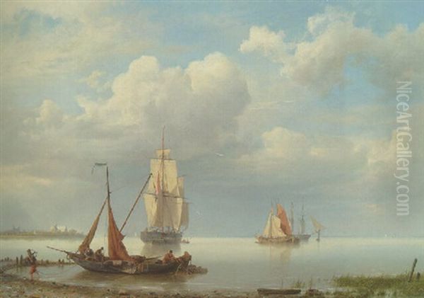 A Coastal Landscape With Fisherfolk Coming Ashore - view 1