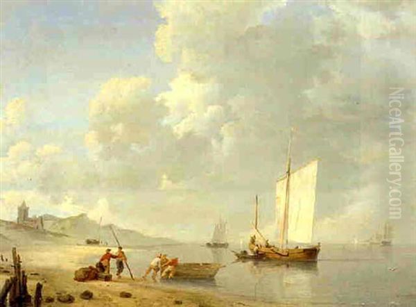 A Beach Scene With Fishermen - view 1