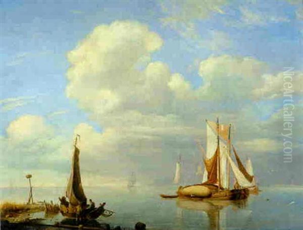 A Haybarge And Other Vessels On An Estuary - view 1