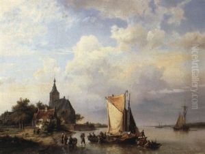 Disembarking From The Boat by Hermanus Koekkoek the Elder
