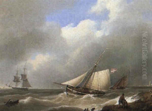 Danish Lugger In A Breeze Off-shore - view 1