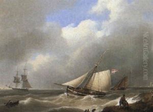 Danish Lugger In A Breeze Off-shore
