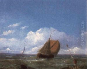 Sailing Vessel by Hermanus Koekkoek the Elder
