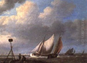 Shipping Off Dutch Coast by Hermanus Koekkoek the Elder