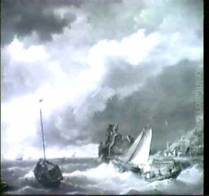 An Der Hollandischen Kuste by Hermanus Koekkoek the Elder