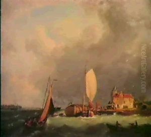 Shipping Off The Dutch Coast by Hermanus Koekkoek the Elder