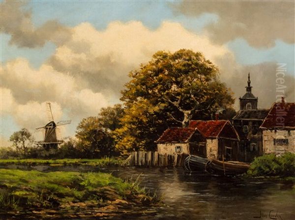 Village View With Mill Near The Water - view 1