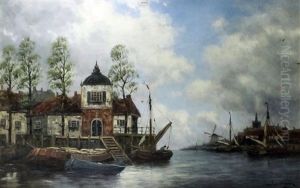 Near Vlaardingen, Holland by Hermanus Koekkoek the Younger