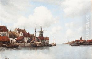View Of The Inner Harbour by Hermanus Koekkoek the Younger