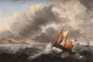 Voiliers En Mer by Hermanus Koekkoek the Younger