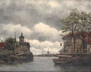 Paisaje Con Canales by Hermanus Koekkoek the Younger