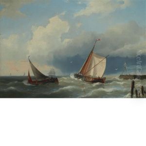 Sailing Vessels Off Pier, Holland
