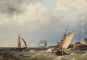 Fishing Vessel Putting Out To Sea by Hermanus Koekkoek the Younger