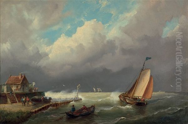 Die Ausfahrt Aus Dem Hafen Bei Sturmischem Wetter - view 1