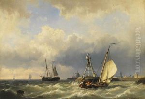 Ausfahrt Aus Dem Hafen Von Enkhuizen by Hermanus Koekkoek the Younger