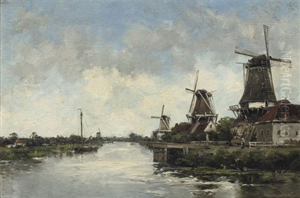 Windmills By A River - view 1