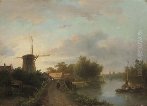 A Bridge At The Bend Of The River by Hermanus Koekkoek the Younger