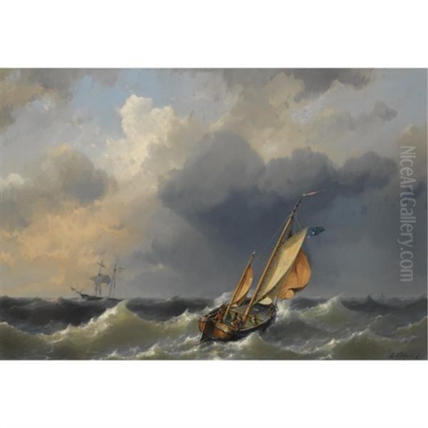 Texel Fishermen In Stormy Weather - view 1