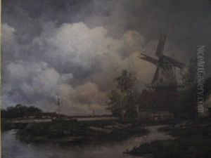Landscape With Windmill by Hermanus Koekkoek the Younger