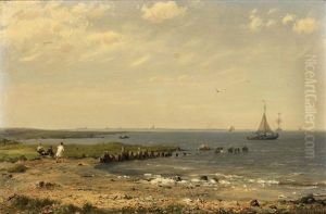 A View On The Zuiderzee by Hermanus Koekkoek the Younger