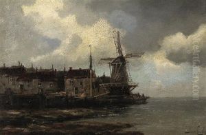 Windmuhle An Der Belgischen See by Hermanus Koekkoek the Younger