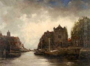 Northern Canal Scene by Hermanus Koekkoek the Younger