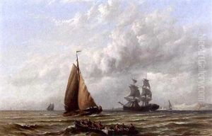 Shipping In A Calm by Hermanus Koekkoek the Younger