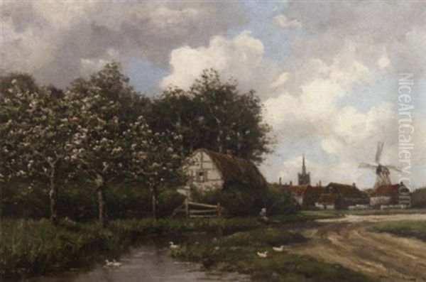 A Village By A Stream In A Spring - view 1