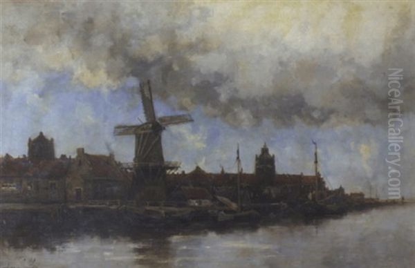 A View Of A Dutch Town Along A River - view 1