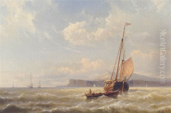 Shipping Off The Coast In Breezy Weather - view 1