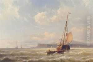 Shipping Off The Coast In Breezy Weather