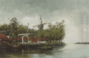 Hollandsk Kanalparti by Hermanus Koekkoek the Younger