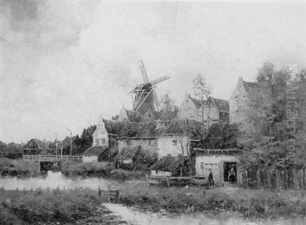 A View Of A Dutch Town On A River - view 1