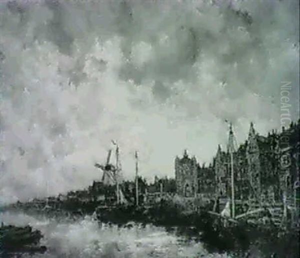 Barges Moored In A Harbour - view 1
