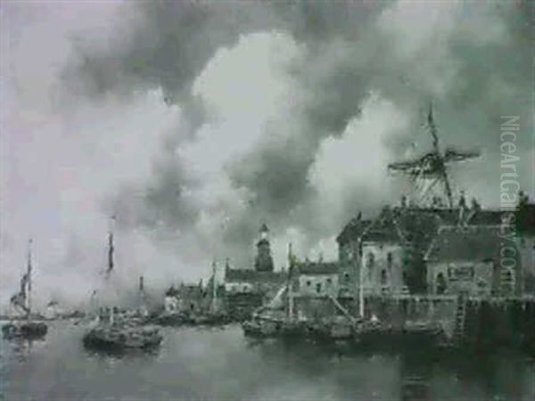 A Dutch Harbour Scene - view 1